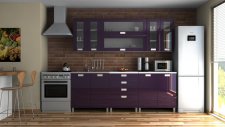 Kuchyňská linka Eginger MDR 220 cm, fialový lesk