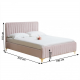 Čalouněná postel KAISA 180x200, růžová/gold chrom