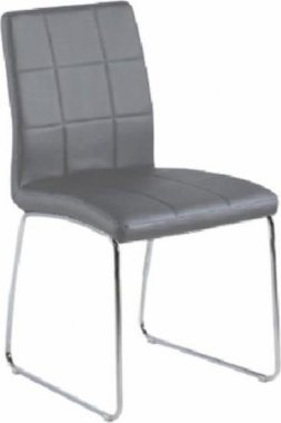 Židle, šedá textilní kůže / chrom, SIDA