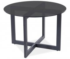 Kulatý konferenční stolek BEKY B kouřové sklo/černý kov