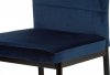 Designová jídelní židle AC-9910 BLUE4, modrá látka samet/černý kov