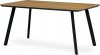 Jídelní stůl, 160x90x76 cm, MDF deska, dýha ostín dub, kovové nohy, černý lak HT-532 OAK