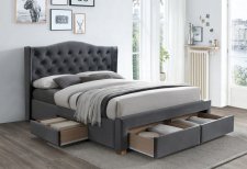 Čalouněná postel ASPEN 160x200 VELVET šedá