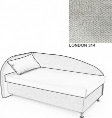 Čalouněná postel AVA NAVI, s úložným prostorem, 120x200, levá, LONDON 314