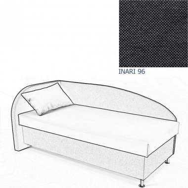 Čalouněná postel AVA NAVI, s úložným prostorem, 120x200, levá, INARI 96