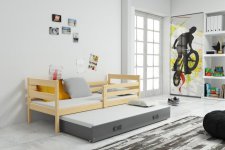 Dětská postel Norbert II 90x200 s přistýlkou, borovice/grafit