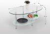 Oválný konferenční stolek SANY, chrom/sklo
