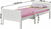Dětská postel EUNIKA s nastavitelnou délkou, bílá