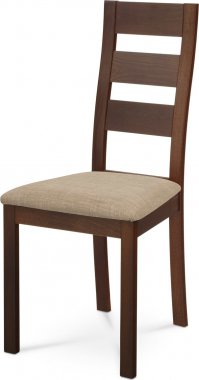 Dřevěná jídelní židle BC-2603 WAL ,masiv buk, ořech/potah světlý