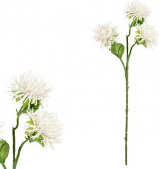 Chryzantéma, barva bílá ojíněná. Květina umělá. KUC2552