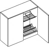 Horní kuchyňská skříňka PREMIUM de LUX W80SU s odkapávačem, hruška