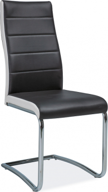 H-353- jídelní židle eco kůže černá/ bílá/ nohy chrom (H353C) (S) (K150-Z)