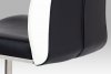 Jídelní židle HC-911 BK koženka černá + bílá / broušený nerez