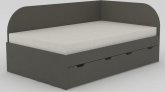 Dětská postel REA GARY 120x200 s úložným prostorem, pravá, GRAPHITE