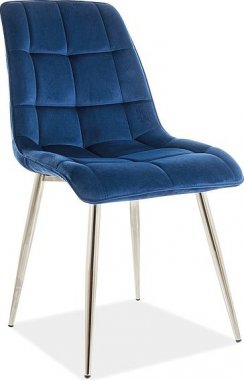 Jídelní židle SIK CHROM VELVET granátově modrá/chrom