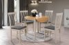 Dřevěná jídelní židle LYON bílá lazura/šedá