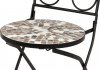 Zahradní židle  JF2207, keramická mozaika, kov, černý lak