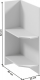 Spodní kuchyňská skříňka SICILIA D25PZ ukončovací, levá, bíla
