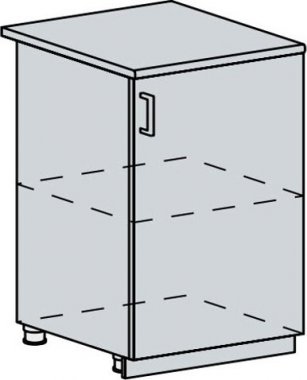 Spodní kuchyňská skříňka PRAGA 60D1D, 1-dveřová, bk/bílá