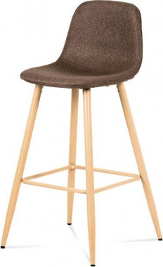 Barová židle CTB-111 BR2, hnědá látka, kov buk