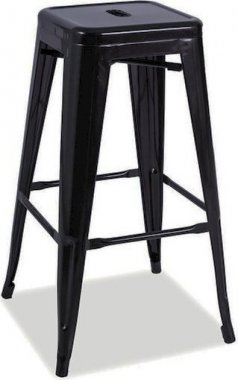 Barová židle LONG, kov/černý mat