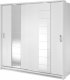 Šatní skříň 14 ARTI 220 zrcadlo bílá/bílý lesk