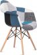 Jídelní židle, potah látka patchwork, dřevěné nohy, masiv přírodní buk CT-768 PW2