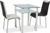 Jídelní stůl SONO 100x60, sklo/bílý kov