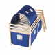 Patrová postel INDIGO 90x200 se zvýšeným lůžkem, přírodní/modrá