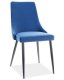 Designová jídelní židle NOPI VELVET granátově modrá/černý kov