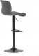 Židle barová, šedá látka v imitaci broušené kůže, černá podnož, výškově stavitelná AUB-806 GREY3
