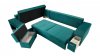 Rohová sedací souprava ALVIN rozkládací s úložným prostorem, pravá, zelená Monolith 37