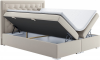 Čalouněná postel DORMAN 160x200, s úložným prostorem, krémová