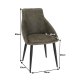 Designová jídelní židle DARAY, hnědá látka s efektem broušené kůže