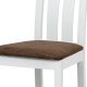 Dřevěná jídelní židle BC-2602 WT, bílá/potah hnědý