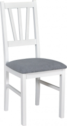 BOSANOVA 5 (BOSS 5)- jídelní židle  Bílá / látka č.1x světle šedá - kolekce "DRE"Nosnost 120kg (K150-Z)