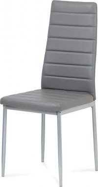 Jídelní židle DCL-117 GREY, ekokůže tmavě šedá/šedý lak