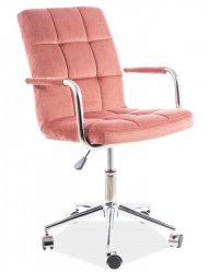 Kancelářská židle Q-022, VELVET starorůžová