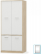 Šatní skříň TEYO 4- dveřová, bílá/dub sonoma