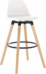 Barová židle EVANS, buk/bílý plast