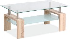 Konferenční stolek LISA BASIC II, dub sonoma/sklo