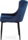 Jídelní židle, modrá sametová látka, kovová podnož, černý matný lak HC-011 BLUE4