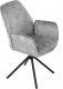 Židle jídelní a konferenční, stříbrná látka v dekoru žíhaného sametu, kovové černé nohy HC-511 SIL4