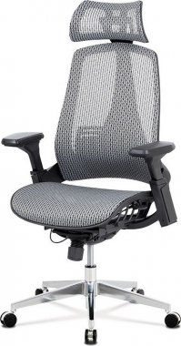 Kancelářská židle KA-A189 GREY, šedá MESH síťovina, lankový mech., kovový kříž