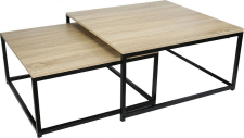 Konferenční stolek KASTLER NEW TYP 1, set 2 kusů, dub sonoma/černý kov