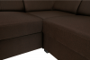 Rohová sedací souprava SEGORIA LUX, rozkládací s úložným prostorem, pravá, čokoládová
