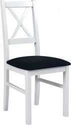 NIEL 10 - jídelní židle (NILO 10)- bílá /  nová látka černá č. 29B=Kronos 7 (pův.22) - kolekce "DRE" (K150) AKCE ORFA SKL