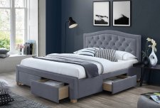 Čalouněná postel ELECTRA 160x200, s úložným prostorem, Velvet šedá