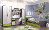 Dětská postel DISNEY 90x200 s úložným prostorem, dub kraft bílý/šedý grafit/limeta