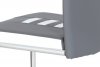 Pohupovací jídelní židle DCL-961 GREY, šedá, bílá ekokůže/chrom